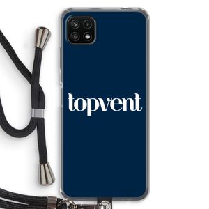 Topvent Navy: Samsung Galaxy A22 5G Transparant Hoesje met koord
