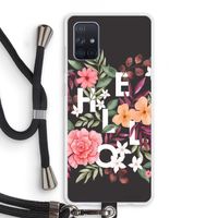 Hello in flowers: Samsung Galaxy A71 Transparant Hoesje met koord