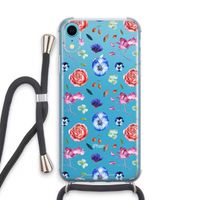 Bloemetjes: iPhone XR Transparant Hoesje met koord