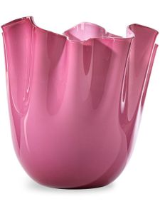 Venini vase en verre Fazzoletto (24 cm) - Rose