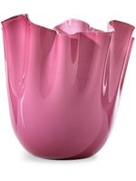 Venini vase en verre Fazzoletto (24 cm) - Rose