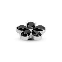 Melano Vivid Blossom Steentje Black Zilver - thumbnail