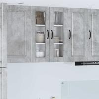 Keukenkast met plank Beton Grijs 60 x 31 x 80 cm Bewerkt hout