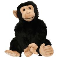 Pluche knuffel Chimpansee aap - zwart - 50 cm - Speelgoed apen knuffelbeesten - thumbnail