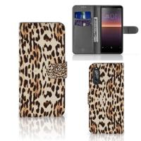 Sony Xperia 10 II | Telefoonhoesje | Met pasjeshouder | Leopard