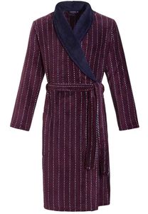 Bordeaux rode heren badjas met streepdessin-3xl