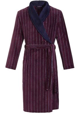 Bordeaux rode heren badjas met streepdessin-xl