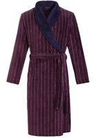 Bordeaux rode heren badjas met streepdessin-3xl Bordeaux rode heren badjas met streepdessin-3xl