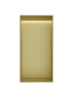 Hotbath &MORE Inbouwnis 30x15x10cm frameless + LED Geborsteld Messing PVD