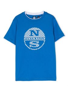 North Sails Kids t-shirt en coton à logo imprimé - Bleu