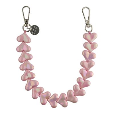 Telefoonkoord Heart - Roze Glimmend - Zilver Telefoonkoord Heart - Roze Glimmend - Zilver