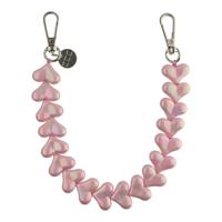 Telefoonkoord Heart - Roze Glimmend - Zilver Telefoonkoord Heart - Roze Glimmend - Zilver