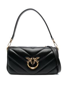 PINKO mini sac cabas Love en cuir - Noir