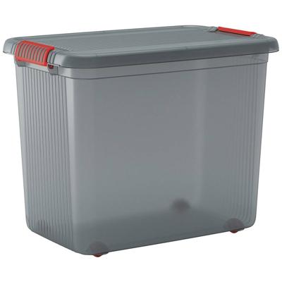 KIS 237491 Opbergbox K Latch Stapelbaar (b x h x d) 590 x 450 x 390 mm Rook-grijs, Doorschijnend 1 stuk(s)