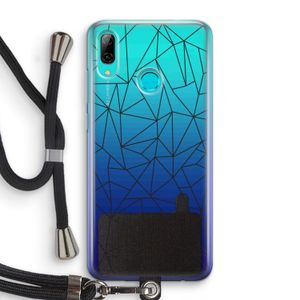 Geometrische lijnen zwart: Huawei P Smart (2019) Transparant Hoesje met koord