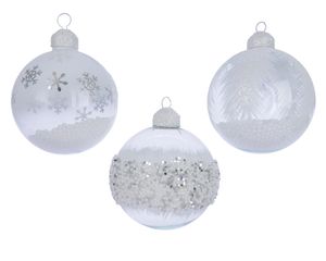 Kerstbal glas piepschuim d8 cm a3