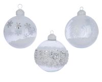 Kerstbal glas piepschuim d8 cm a3 - thumbnail