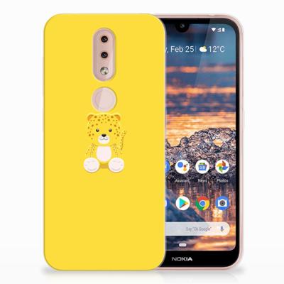 Nokia 4.2 Telefoonhoesje met Naam Baby Leopard Nokia 4.2 Telefoonhoesje met Naam Baby Leopard