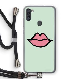Kusje: Samsung Galaxy A11 Transparant Hoesje met koord