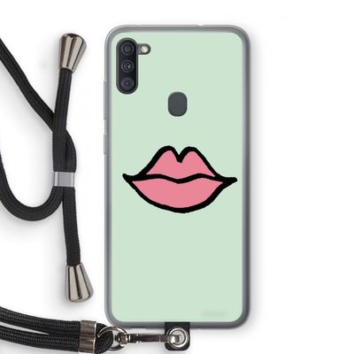 Kusje: Samsung Galaxy A11 Transparant Hoesje met koord