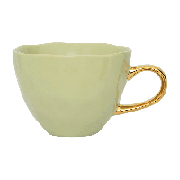 Good Morning kop Cappuccino / Thee Ø11 cm - Lichtgroen (set van 4)