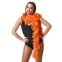 Carnaval verkleed boa met veren - oranje - 180 cm - 45 gram - Glitter and Glamour