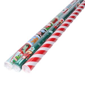 Kerst inpakpapier/cadeaupapier - set van 3x rollen - 150 x 70 cm - kerstprint