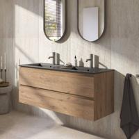 Ben Tendenza badmeubel incl. keramische wastafel met 2 kraangaten 120x46x52cm sherwood