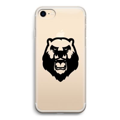 Angry Bear (black): iPhone 7 Transparant Hoesje