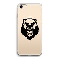 Angry Bear (black): iPhone 7 Transparant Hoesje