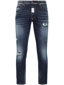 Philipp Plein jean skinny à logo imprimé - Bleu