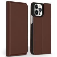Accezz Premium Leather Slim Book Case voor Apple iPhone 13 Pro Max Telefoonhoesje Bruin
