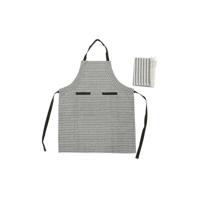 Schort met Buidelzak DKD Home Decor 70 x 1 x 85 cm Grijs Katoen Wit Groen