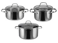 SILVERCREST Set van 3 RVS kookpannen