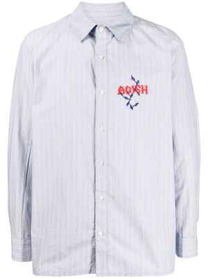 Adish chemise rayée Nafnuf à logo brodé - Bleu