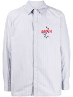 Adish chemise rayée Nafnuf à logo brodé - Bleu