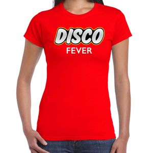 Disco party t-shirt / shirt disco fever rood voor dames