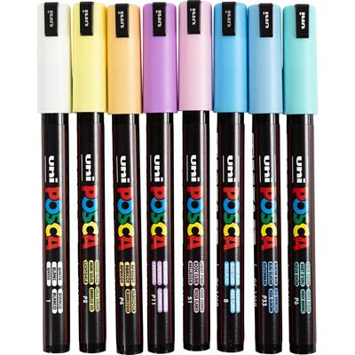 Uni-Posca Posca marker, afm pc-1mr, lijndikte 0,7 mm, extra-fijn, diverse kleuren, 8 div/ 1 doos