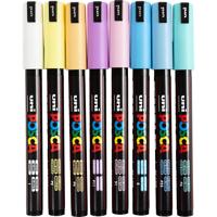 Uni-Posca Posca marker, afm pc-1mr, lijndikte 0,7 mm, extra-fijn, diverse kleuren, 8 div/ 1 doos