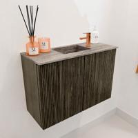 Toiletmeubel Mondiaz Joya Dlux | 60 cm | Meubelkleur Shadow | Faye wastafel Oza Wasbak Midden | 1 kraangat