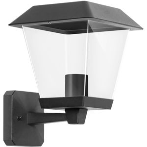 LED Tuinverlichting - Buitenlamp Nostalgisch - Aigi Nosta Up - E27 Fitting - Mat Zwart - Aluminium