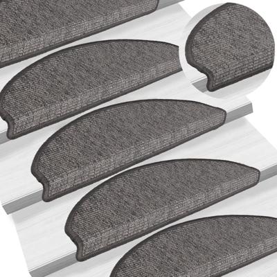 VidaXL Trapmatten zelfklevend 15 st 65x21x4 cm grijs en beige