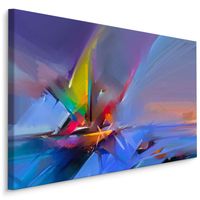 Schilderij - Zeilboot in Abstractie, Multikleur, Premium Print - thumbnail