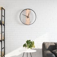 VidaXL Wandklok ø35 cm ijzer en eikenhout bruin