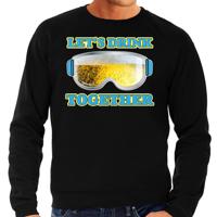 Apres ski sweater voor heren - Lets drink together - zwart - wintersport - skien/snowboarden - thumbnail