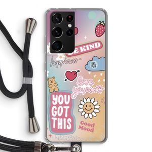 Positivity: Samsung Galaxy S21 Ultra Transparant Hoesje met koord