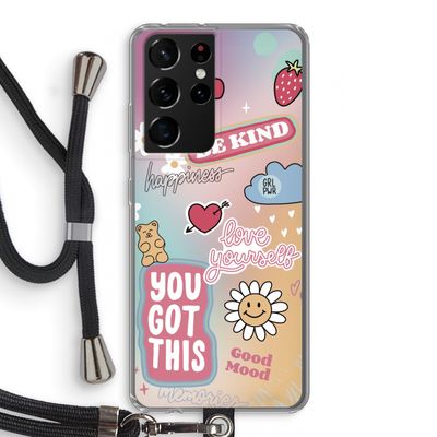 Positivity: Samsung Galaxy S21 Ultra Transparant Hoesje met koord