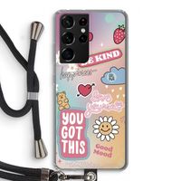Positivity: Samsung Galaxy S21 Ultra Transparant Hoesje met koord