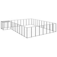 Hondenkennel 25,41 m² staal zwart