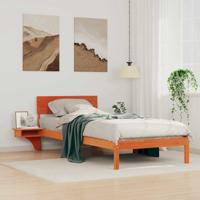 Bedframe met nachttafels met hoofdeinde Wasbruin 90 x 190 cm